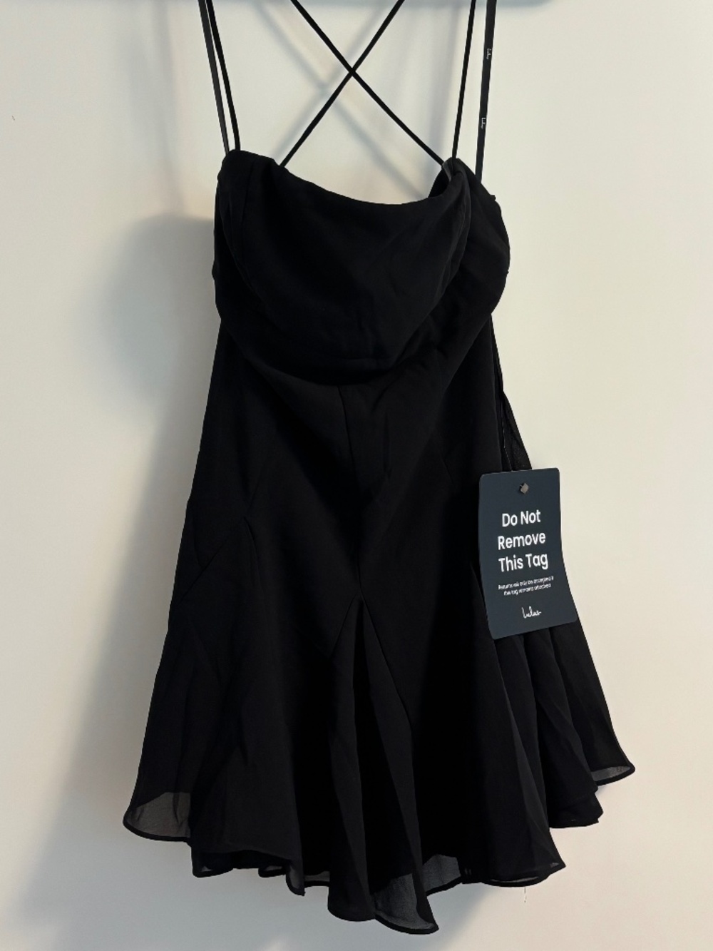 Lulus black strappy mini dress